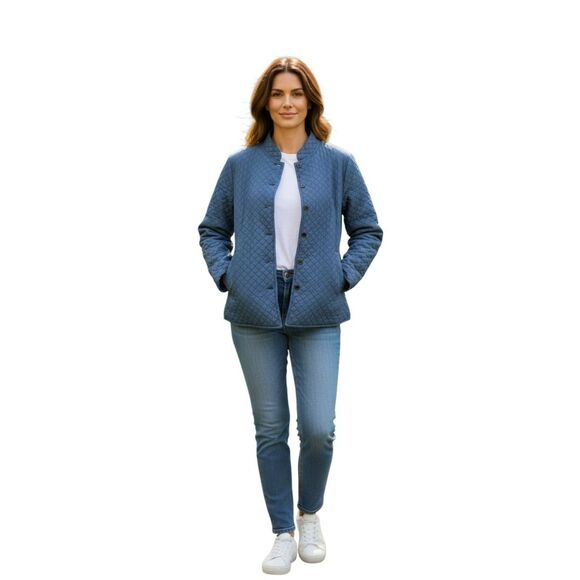 kiko Jacket Women’s  Size XL Blue 100% silk with Pockets  Brand New # 91 - Picture 1 of 6